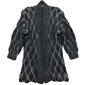 Vintage Colleen Toland San Francisco Hand Knitted Cardigan S Black Mohair 68s